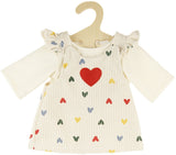 Robe en velours côtelé pour poupées Heless avec confettis cœurs, 28-35 cm