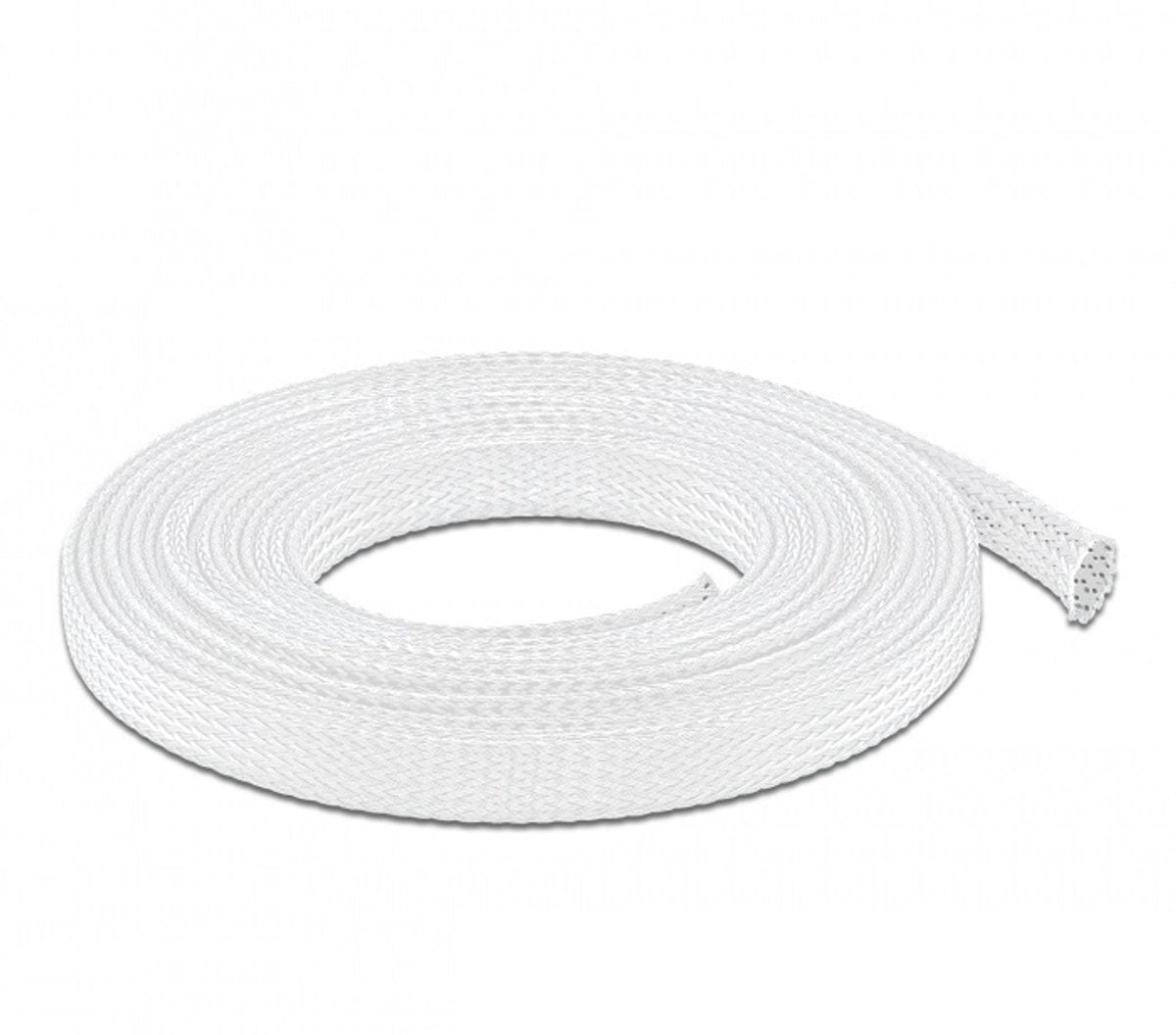 Delock manchon tressé extensible 10 m x 12 mm blanc