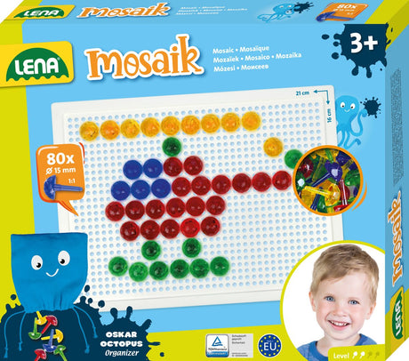 Ensemble mosaïque Lena transparent 80pcs 15mm