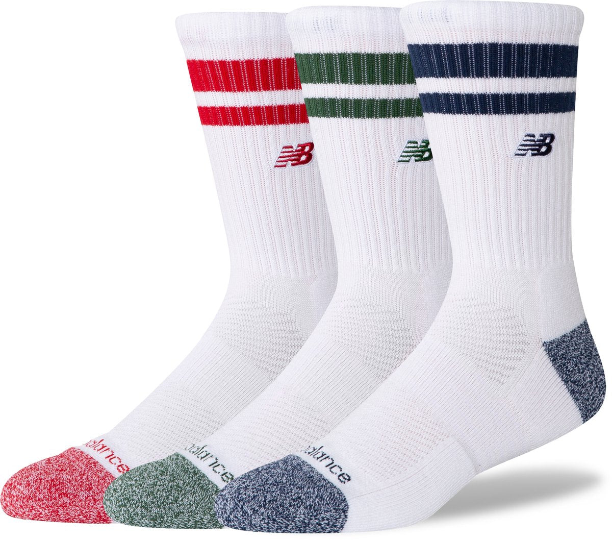 Chaussettes de sport unisexes New Balance Active Premium Stripe Crew Sock - assorties
