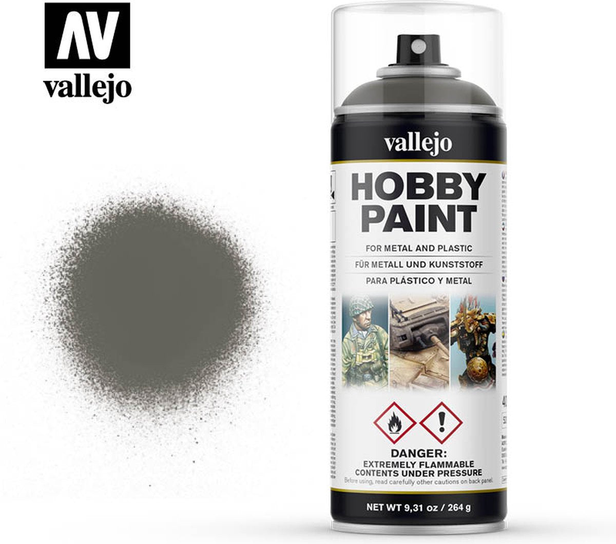 Vallejo val28006 apprêt gris champ allemand - peinture spay 400 ml