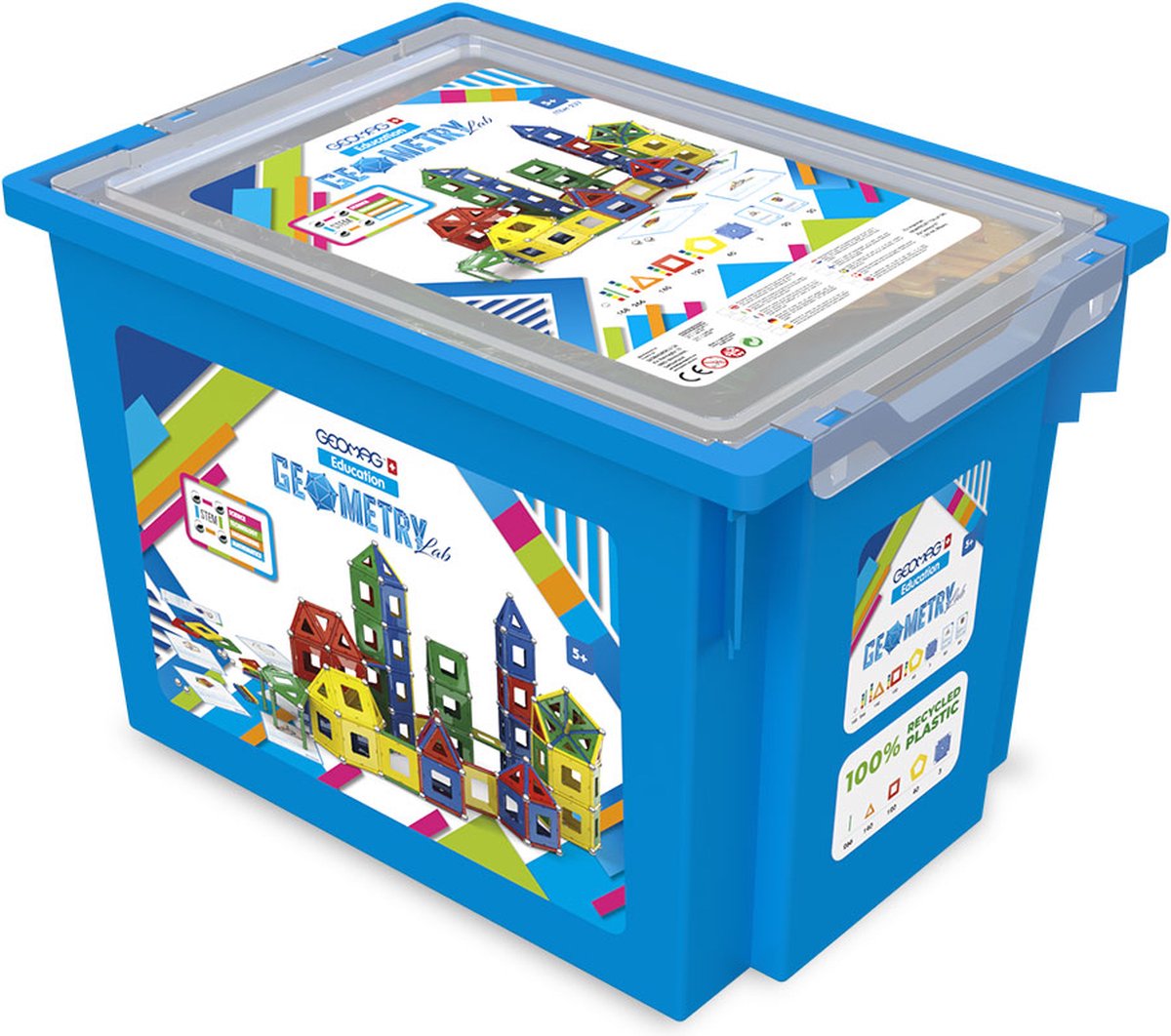 Geomag education geometrie lab support recyclé - jeu de construction magnétique à tige - 778 pièces - à partir de 5 ans