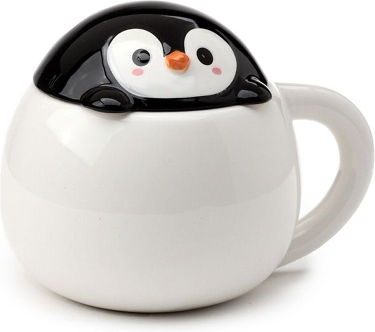 Tasse en céramique en forme de couvercle de pingouin Huddle