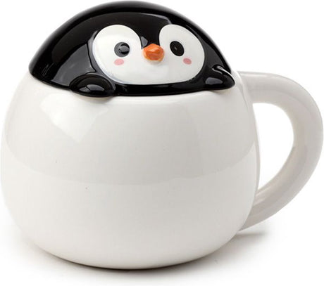 Tasse en céramique en forme de couvercle de pingouin Huddle