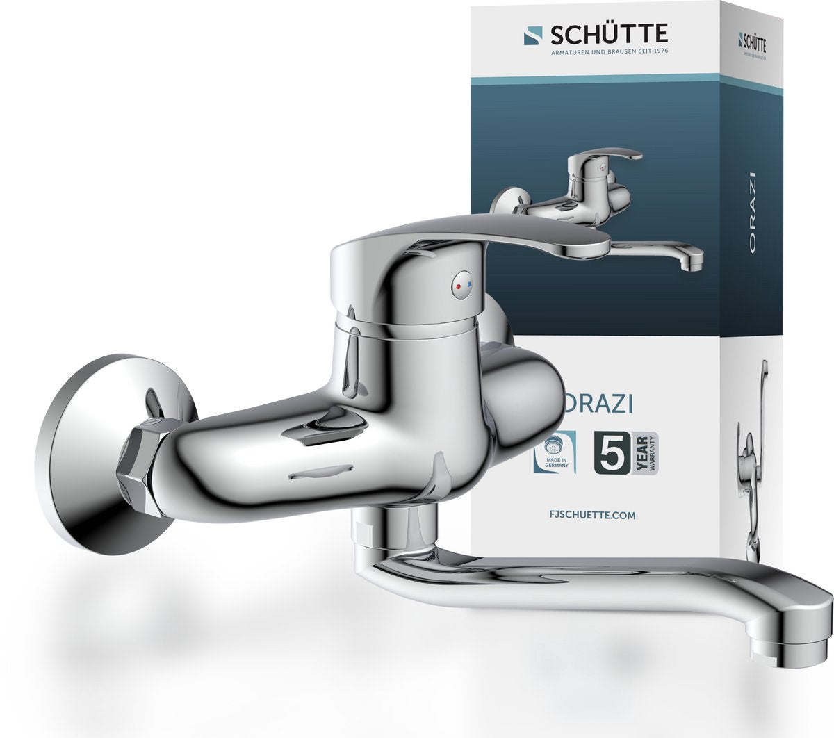 Robinet de cuisine Schütte nivola - mitigeur - bec bas et pivotant - montage mural - chrome