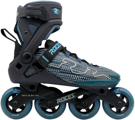 Patins à roues alignées Roces r-evo 84 – 84 mm – botte souple – stabilité supplémentaire du confort – verrouillage du talon entrée facile – abec-7 – patins à roues alignées fitness – hommes femmes – noir vert – taille 40