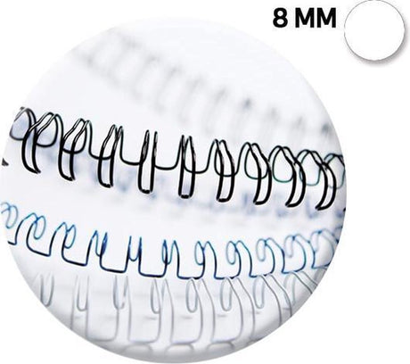 Dos de reliure en métal Fellowes - 8 mm - 34 anneaux - a4 - blanc - 100 pièces