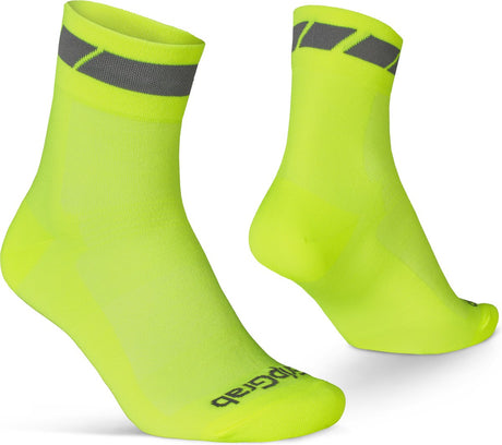 Gripgrab - chaussettes de cyclisme d'été coupe régulière classiques 1 paire de chaussettes de cyclisme coolmax - jaune haute visibilité - unisexe - taille s (38-41)