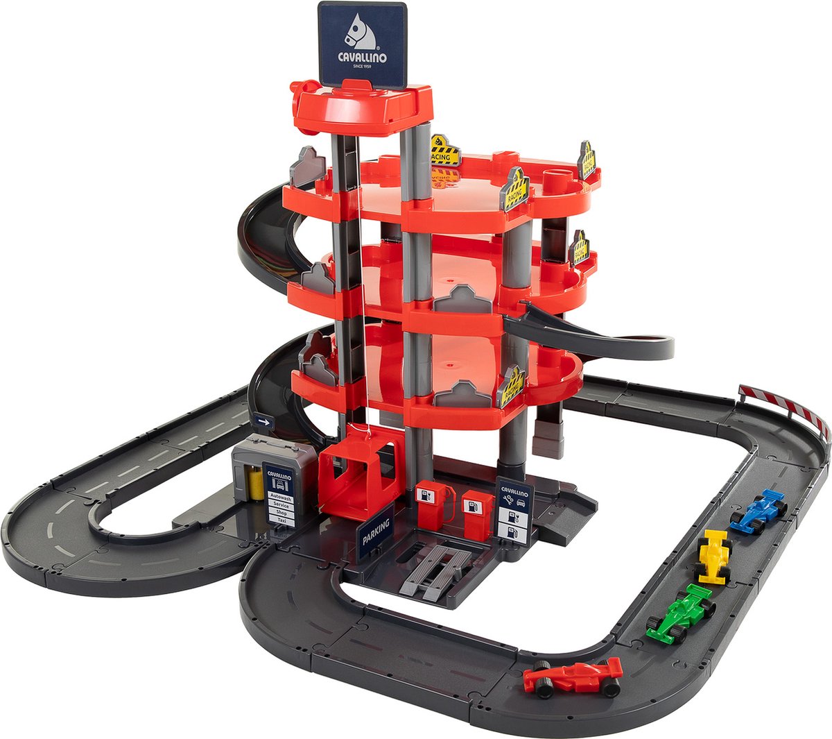 Cavallino Racing Parking Garage avec 4 étages et voitures de jeu