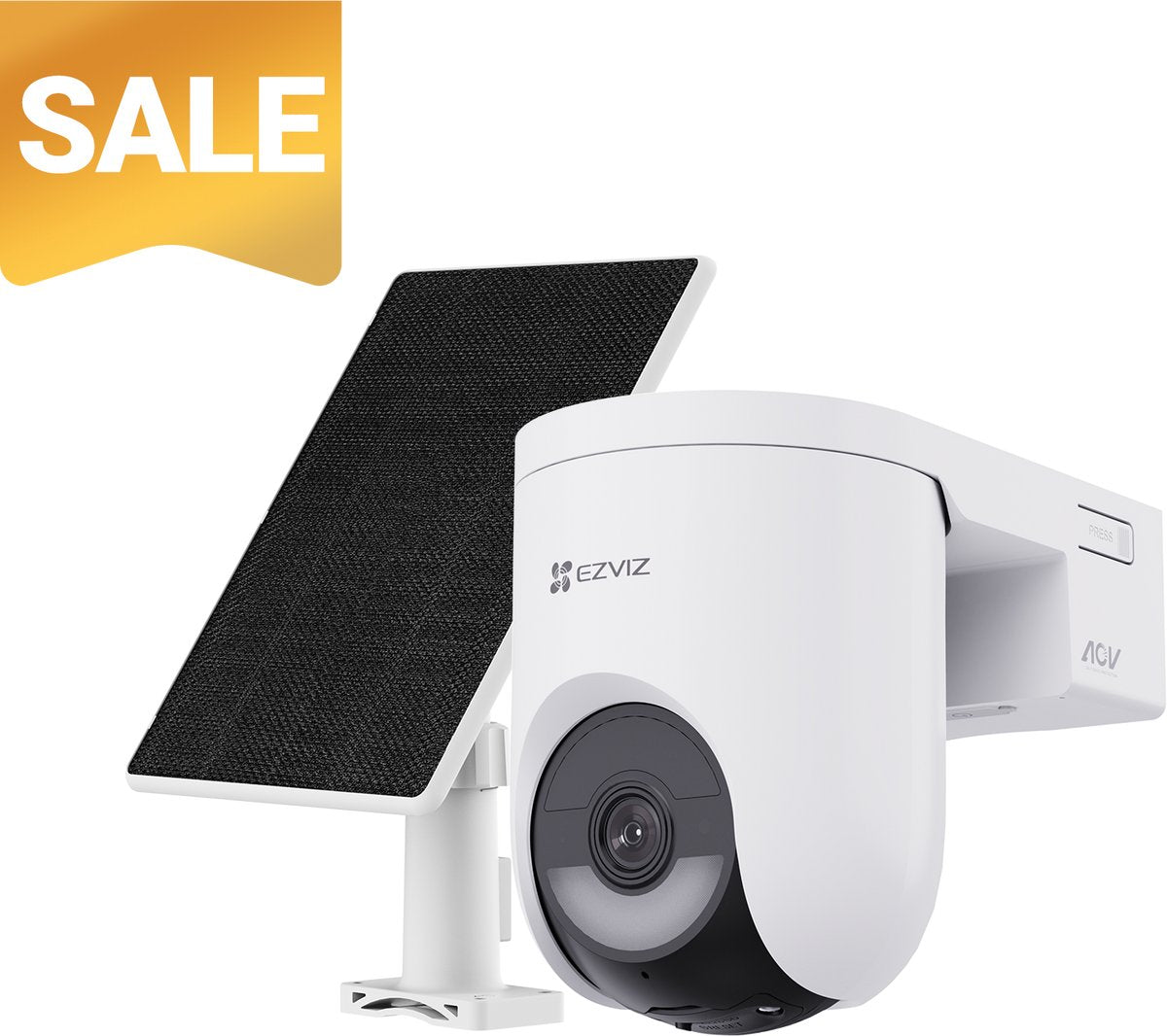 Kit Ezviz HB8 Lite 4G WiFi6 – Caméra de sécurité 2K+ PTZ Panneau solaire 5W – Vision 360° – Détection IA – vision nocturne couleur – projecteur sirène – pas de frais mensuels