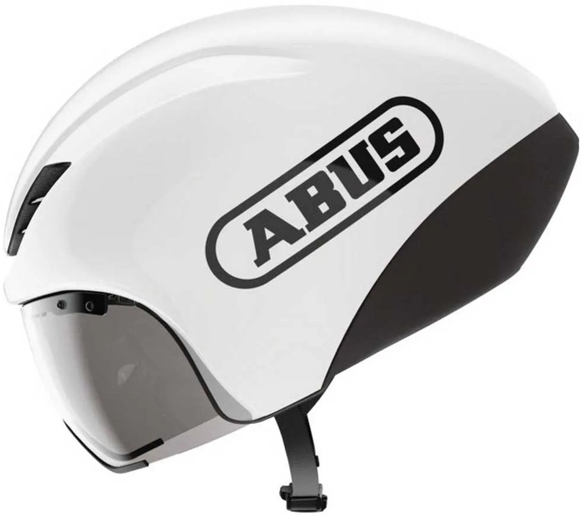 Abus casque de vélo gamechanger tt 1.1 blanc brillant l - 57-61 cm - blanc - adapté pour une utilisation sur les vélos de contre-la-montre - 390 g