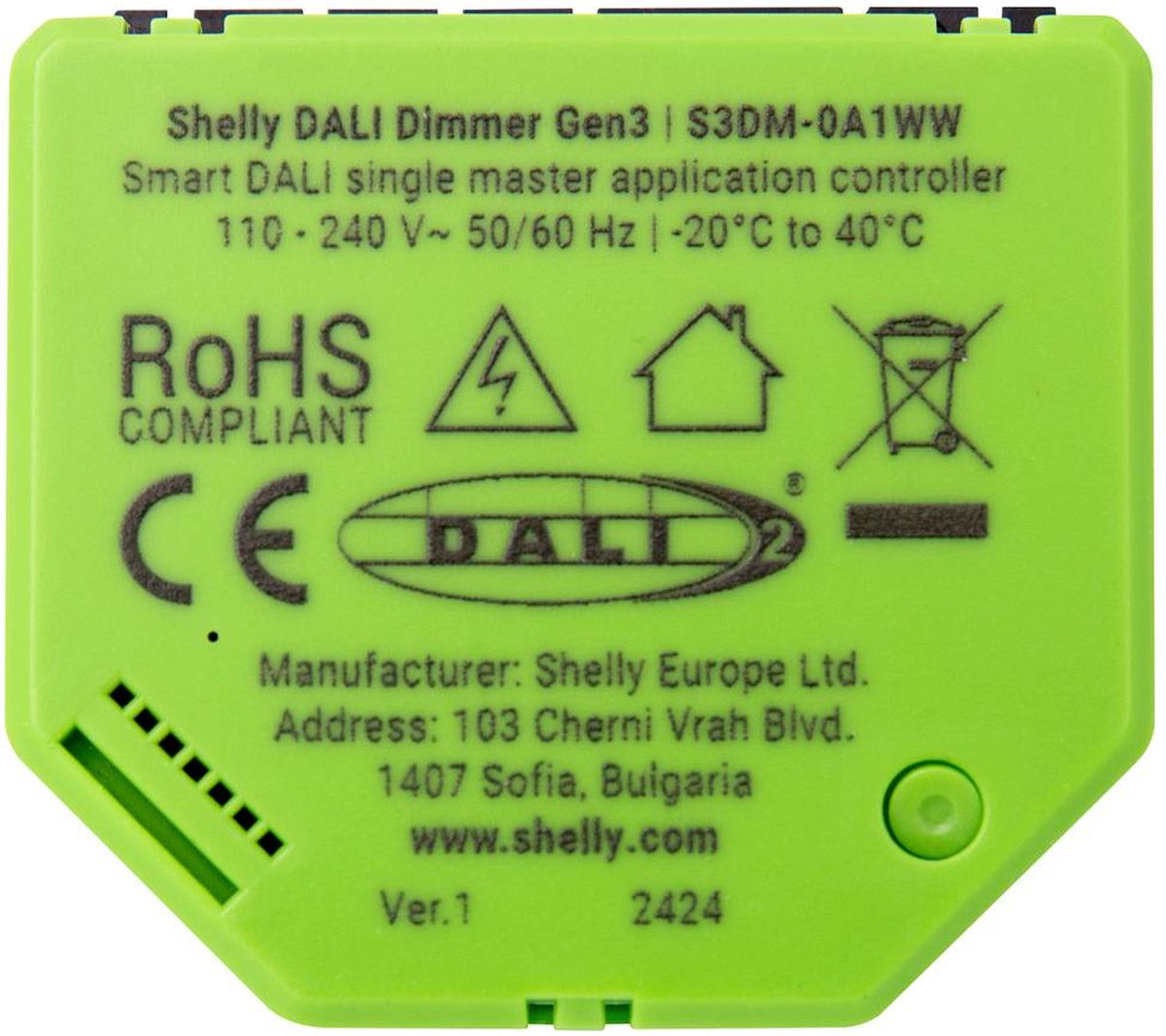 Shelly dali gradateur gen3 actionneur de gradation bluetooth, wifi