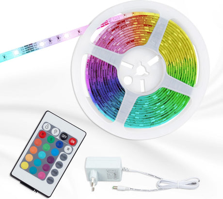 Briloner leuchten flow - Bande LED 5m - Changement de couleur RVB - avec revêtement silicone - autocollant - 150 x LED RVB 0,16W - avec une couche de silicone - 150 x LED RVB 0,16W