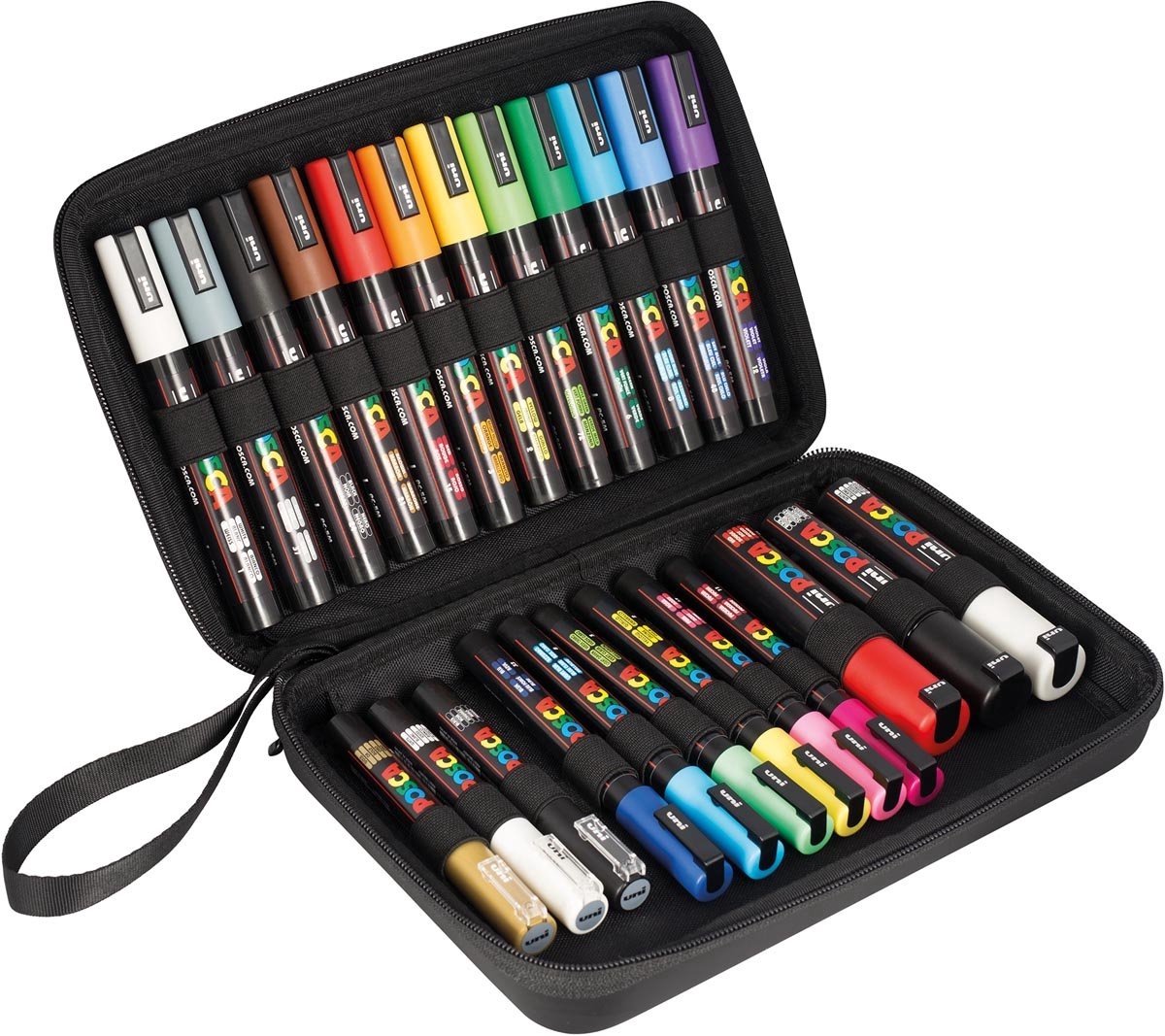 Set de marqueurs peinture Posca - 24 pièces - dans un étui pratique