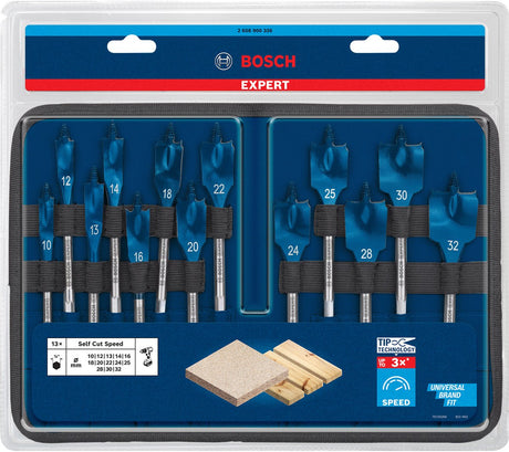 Bosch profesional - jeu de forets rapides à coupe automatique expert 10 12 13 14 16 18 20 22 24 25 28 30 32 mm 13 pièces