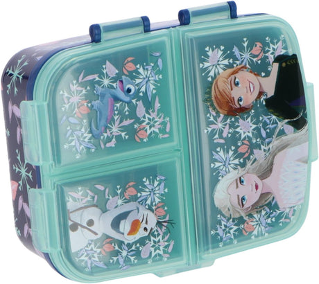 Boîte à lunch pour enfants surgelés Stor Disney's - boîte à lunch avec 4 compartiments pour enfants à partir de 4 ans - passe au lave-vaisselle sans BPA - bleu turquoise foncé