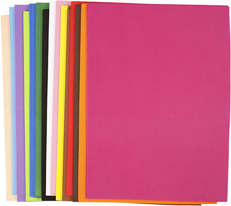 Feuilles de mousse Creativ company, A3, feuille 297x420 mm, épaisseur 2 mm, différentes couleurs, 30 feuilles div 1 boîte