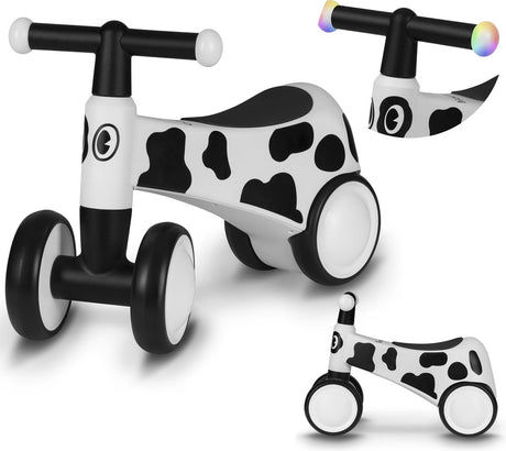 Draisienne Lionelo Sammy - 4 roues - éclairage dans les poignées - à partir de 1 an - selle extra confortable - poignées antidérapantes - design ergonomique - motifs animaux colorés - garçons filles - se monte sans outils