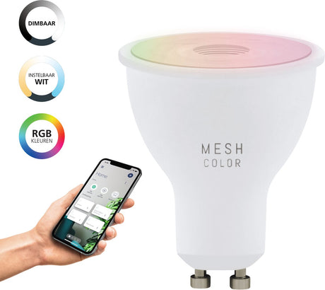 Lampe LED intelligente Eglo connect.z - gu10 - ø 5 cm - lumière blanche rgb réglable - dimmable - zigbee