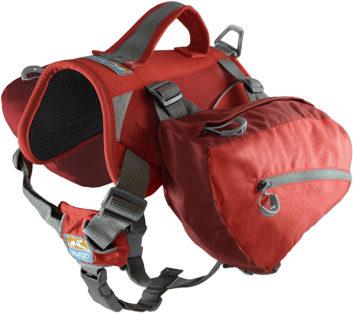 Kurgo baxter - harnais de sac à dos pour chien - robuste, léger et confortable - rouge - grand - grand - 22-50 kg