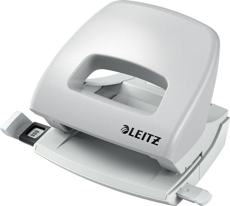 Mini perforatrice Leitz nexxt - perfore jusqu'à 16 feuilles - pour dossiers et classeurs à anneaux - idéale pour le bureau à domicile - blanc