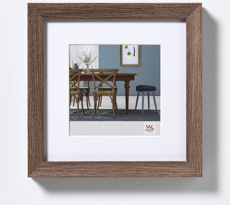 Walther fiorito - cadre en bois mdf - format photo 40x40 cm - noyer