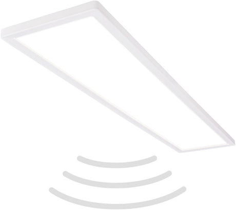 B.k.licht move - Plafonnier LED - Éclairage de salle de bain - IP44 - Plafonnier avec détecteur de mouvement - 98 x 20 x 3 cm - Blanc