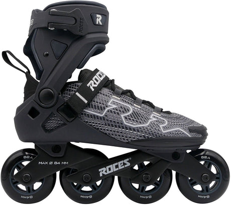 Patins à roues alignées Roces r-evo 84 – 84 mm – botte souple – confort supplémentaire stabilité – verrouillage du talon entrée facile – abec-7 – patins à roues alignées fitness – hommes femmes – noir anthracite – taille 40