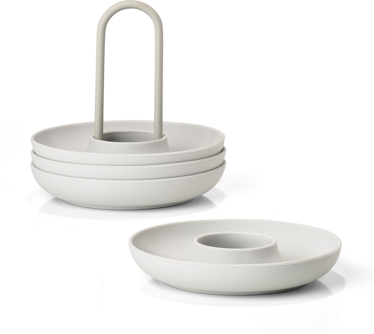 Coquetier Zone Danemark simple avec support dia. 11,2 x 9,5 cm 4 pièces. gris chaud