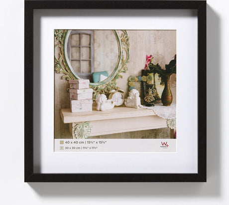 Walther Stockholm - Cadre en bois MDF 3D - format photo 40x40 cm - noir