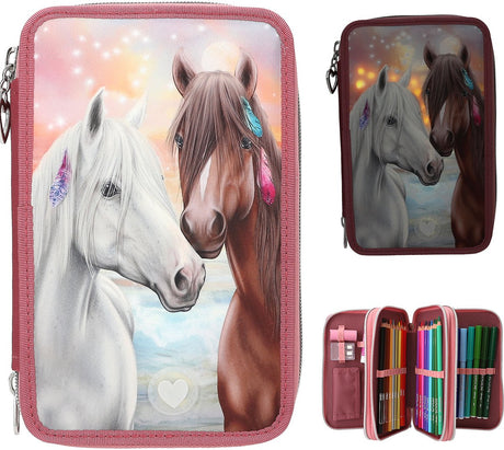 Depesche - trousse à crayons 3 compartiments miss melody avec lumière