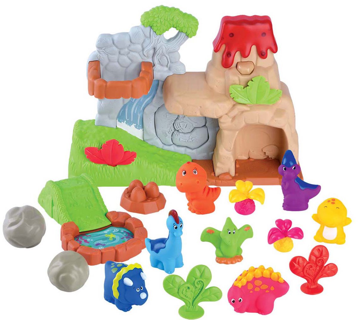 Playgo dinosaures avec ensemble de jeu volcan - 20 pièces.
