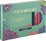 Ensemble de coloriage de groupe d'artisanat créatif mandala avec 10 crayons de couleur