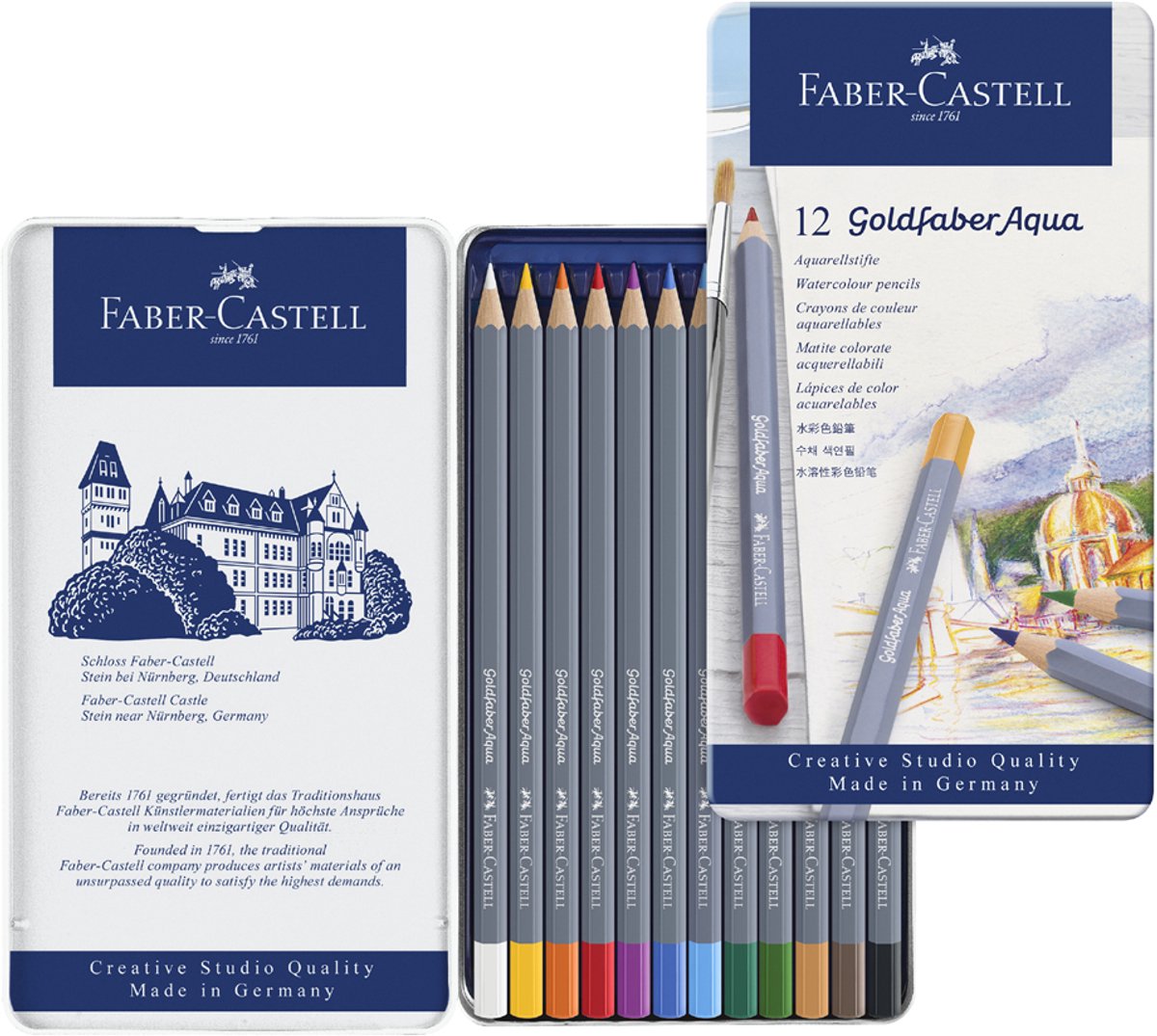 Faber castell fc-114624 crayon de couleur aquarelle faber-castell goldfaber trousse à crayons 24 pièces