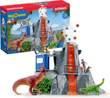 Dinosaure Schleich - la grande expédition volcanique - jouets dinosaures - jouets pour enfants - jouets dinosaures - t-rex, ankylosaure et volcan en éruption - 36 pièces