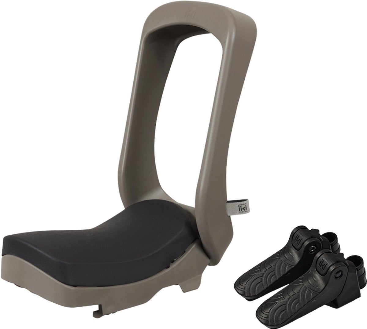Siège de vélo junior Urban iki - sans cadre de montage - suzume gris bincho noir -