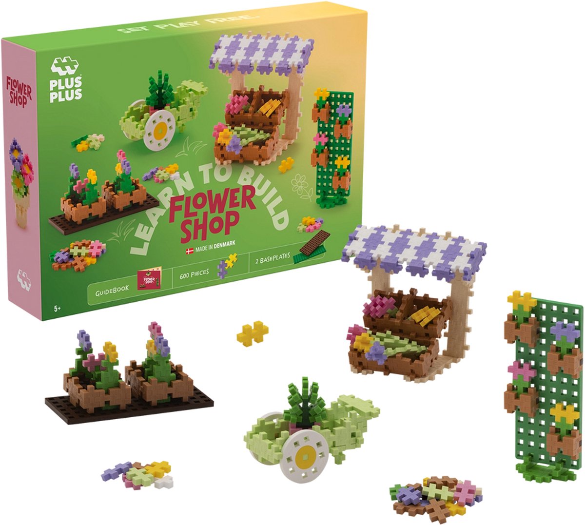Plus-plus apprendre à construire un magasin de fleurs ensemble de construction 600 pièces - 5008 - jouets de construction - jouets de construction - ensemble avec blocs de construction - à partir de 5 ans