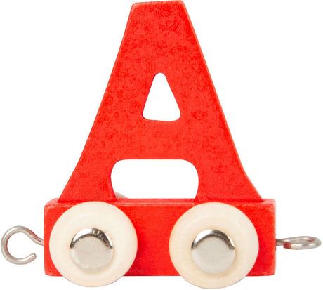 Small foot - train de lettres en bois rouge - a - 12 pièces