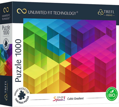 Puzzle Trefl 1000 pièces - mélange fsc dégradé cubique 70% coloré.