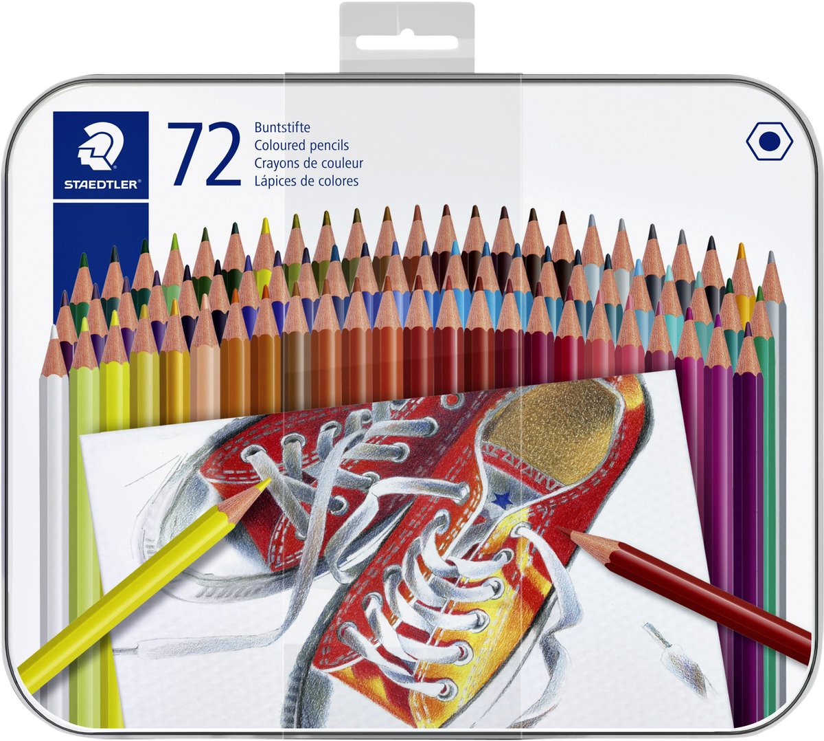 Staedtler crayon de couleur sans bois - étui en métal 72 pcs