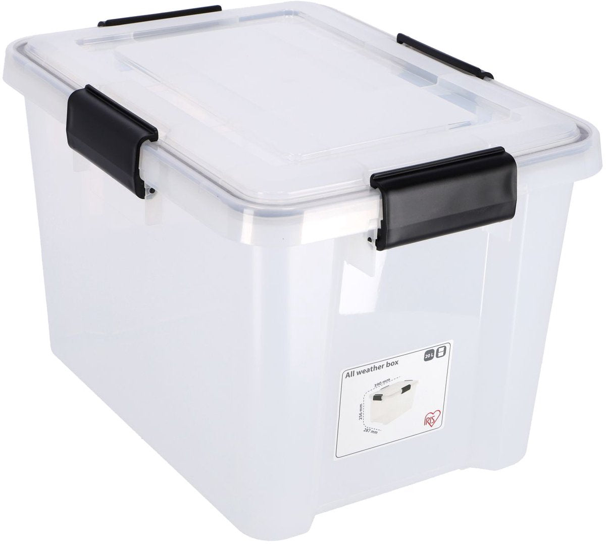 Boîte hermétique Iris 20l transparente 40x30x25 cm | 2 pièces