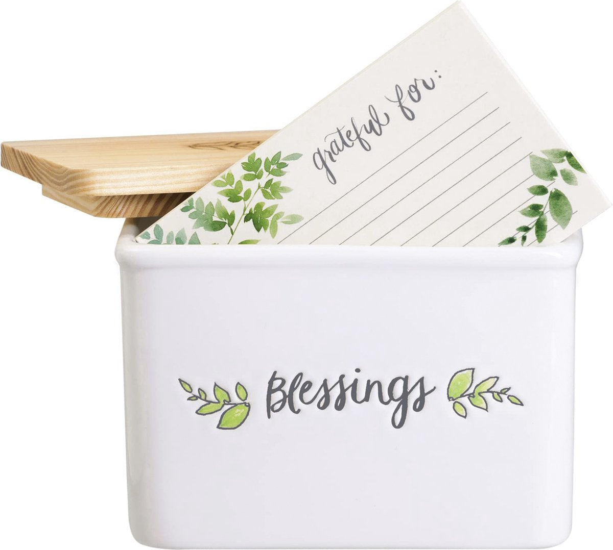 Coffret cadeau Eccolo - boîte de recettes - bénédiction - avec 50 fiches de recettes - incl. couvercle en bois - ec-hc104b