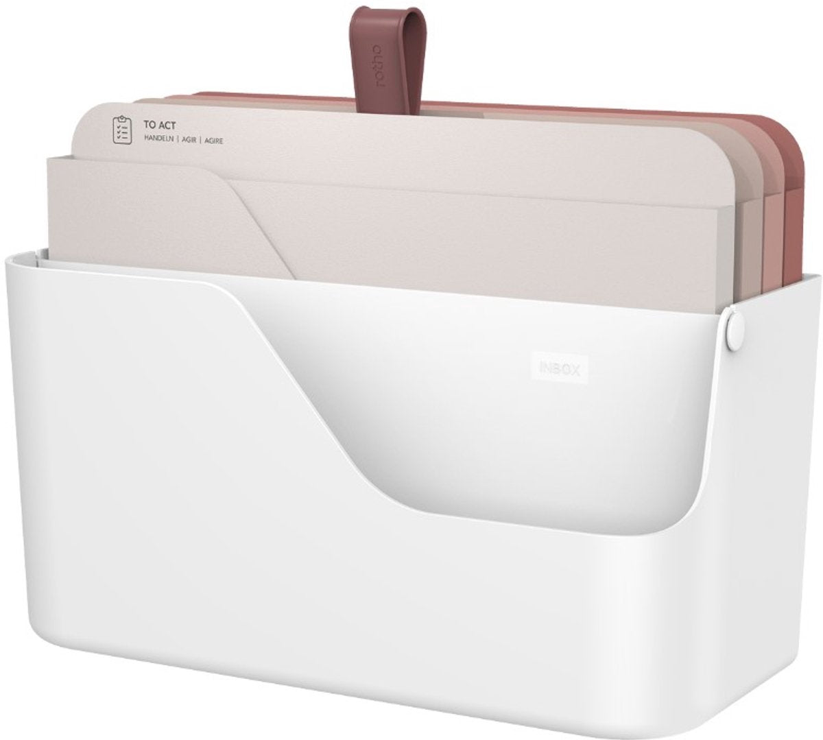 Rotho mon organisateur de documents papier plus blanc, avec inserts rouges, format A4, (34,5x15,2x28,7cm)