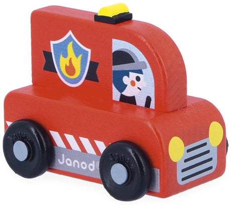Janod - carrefour - camion de pompier en bois