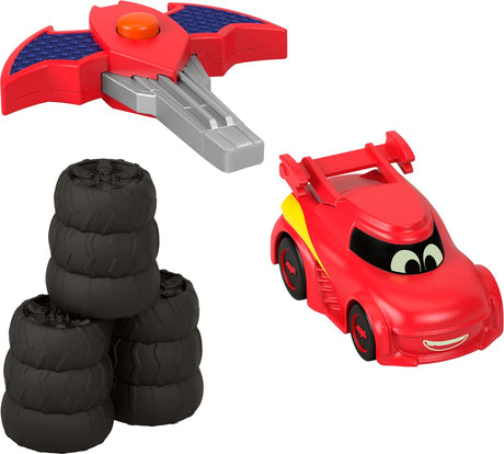 Fisher-price batwheels clé voiture racer redbird, voiture, 3 ans, plastique, noir, rouge