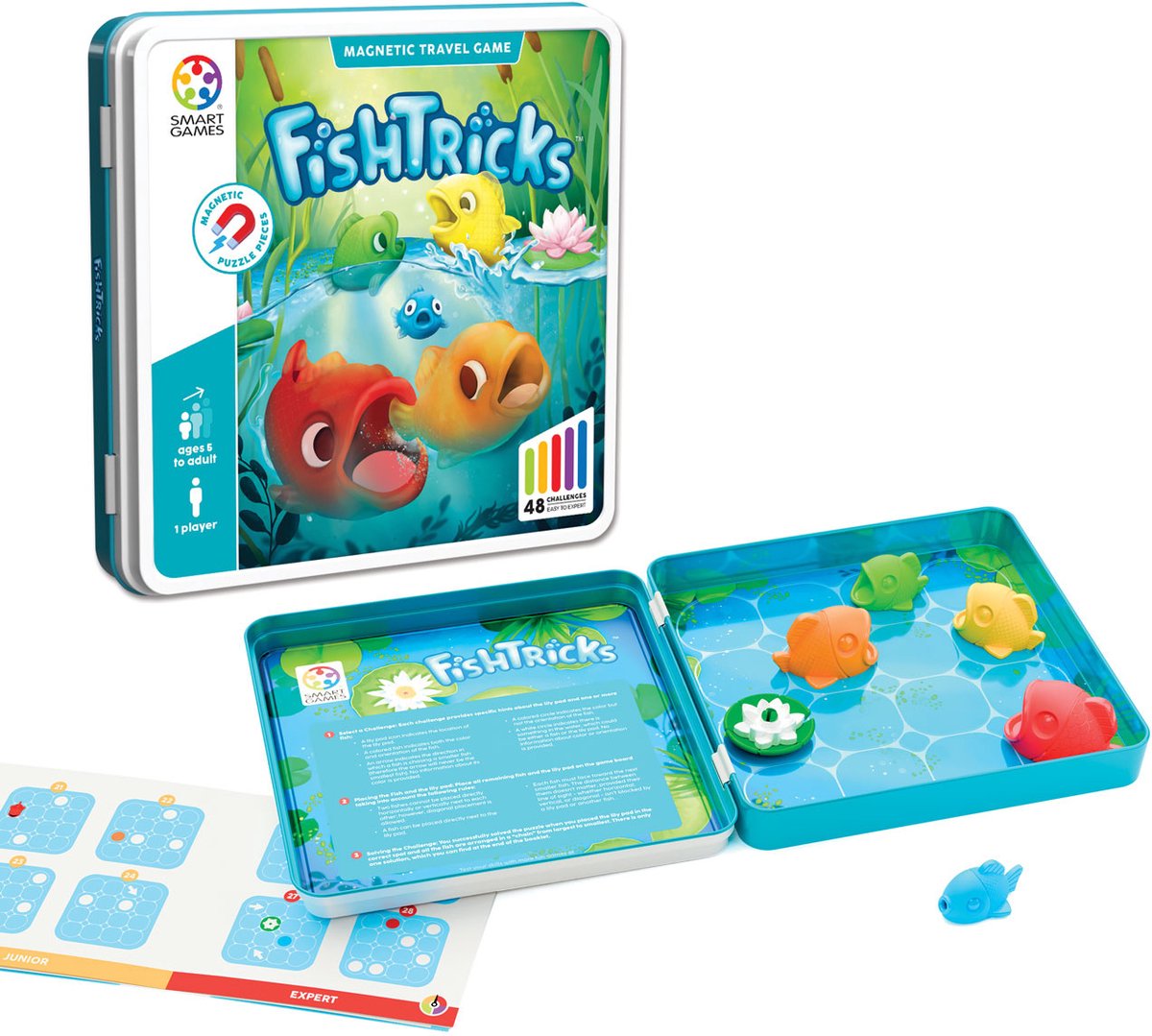 Smartgames fish tricks jeu de voyage magnétique