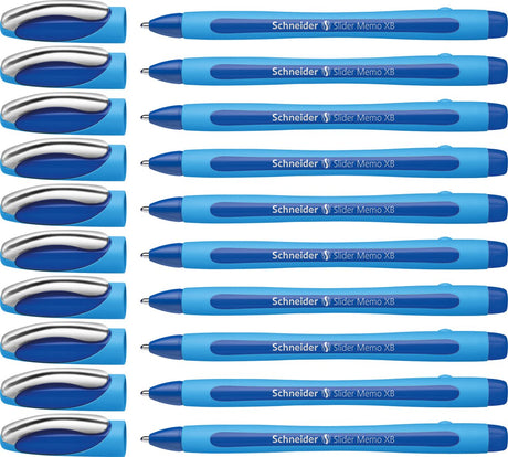 Schneider instruments d'écriture stylo à bille schneider - slider memo - xb - 1,4 mm - bleu - 10 pièces - s-150203-10
