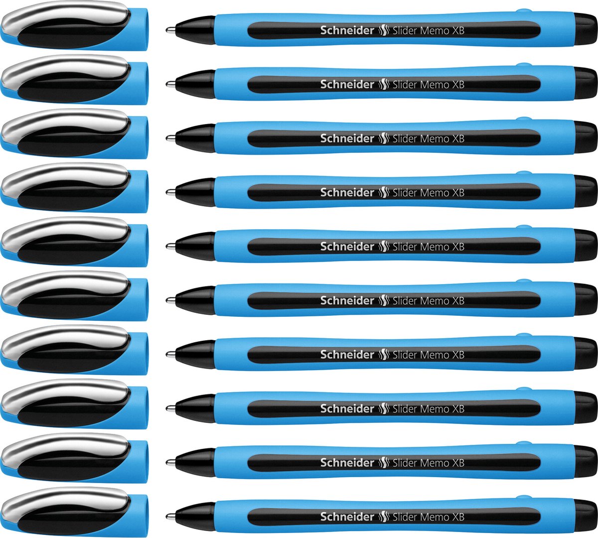 Schneider instruments d'écriture stylo à bille schneider - slider memo - xb - 1,4 mm - noir - 10 pièces - s-150201-10