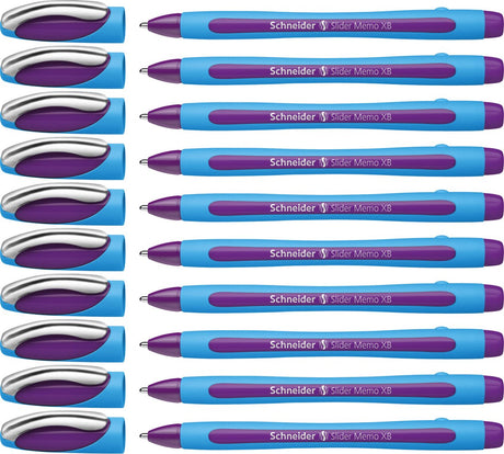 Schneider writing instruments stylo à bille schneider - slider memo - xb - 1,4 mm - violet - 10 pièces - s-150208-10
