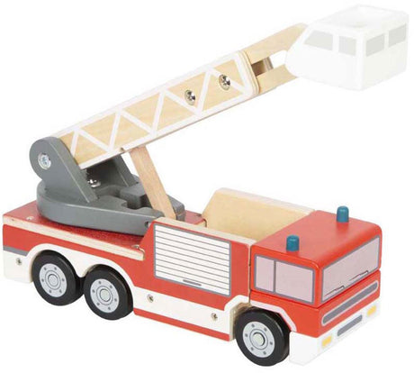 Small foot - camion de pompier en bois avec échelle tournante